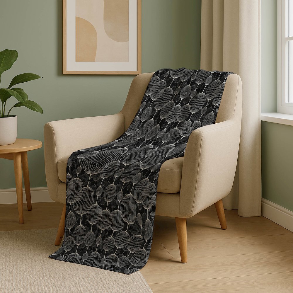 Premium Machine Washable ASB732 Black 50" x 70" Sherpa Throw Blanket. Picture 5