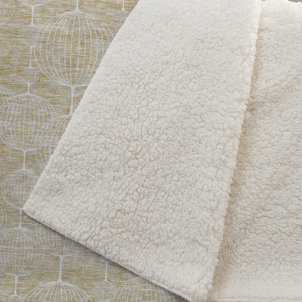 Premium Machine Washable ASB732 Gold 50" x 70" Sherpa Throw Blanket. Picture 2