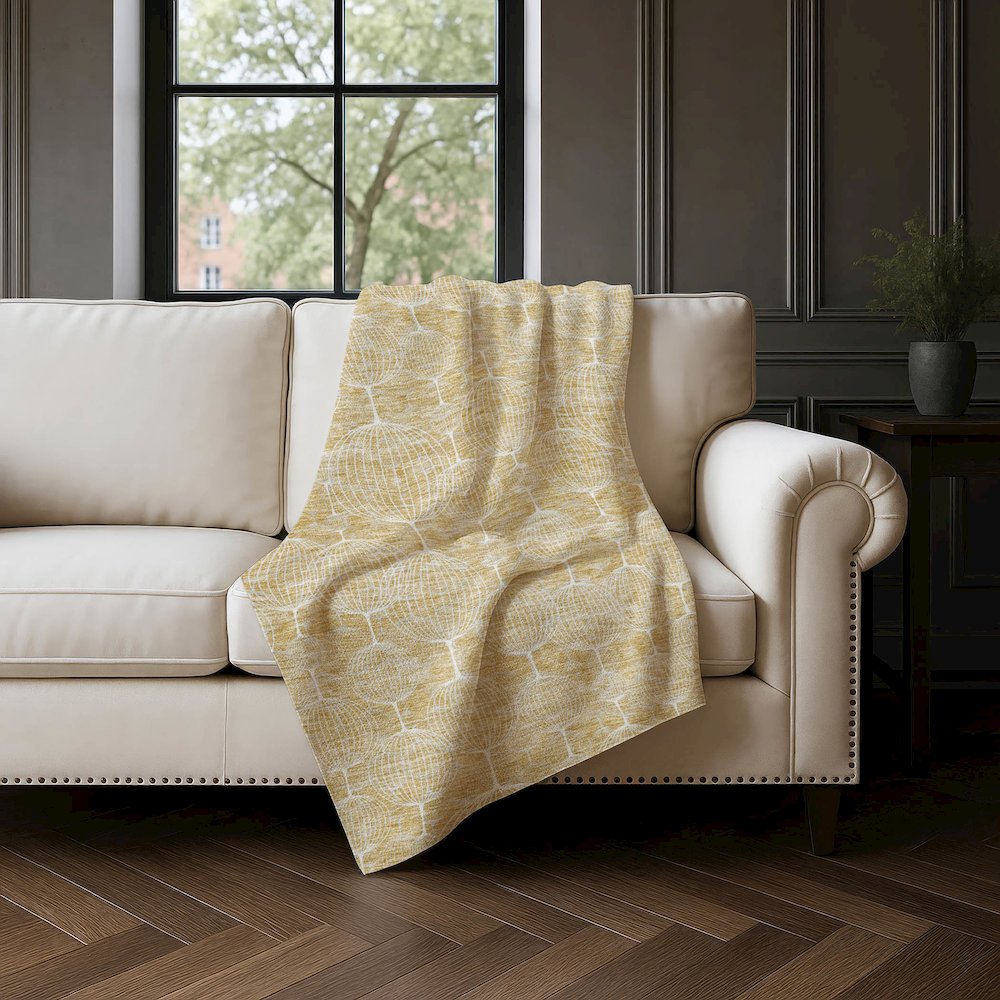 Premium Machine Washable ASB732 Gold 50" x 70" Sherpa Throw Blanket. Picture 4