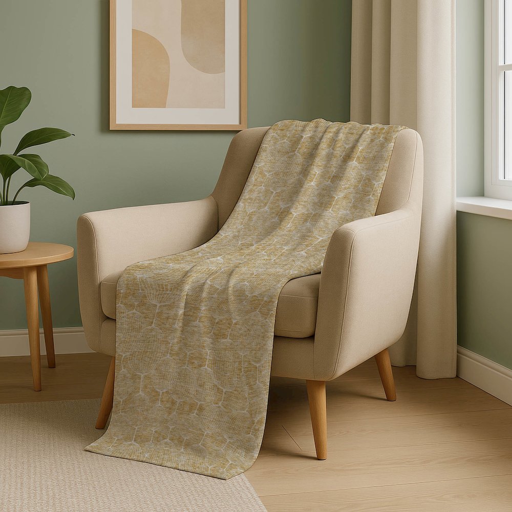 Premium Machine Washable ASB732 Gold 50" x 70" Sherpa Throw Blanket. Picture 5