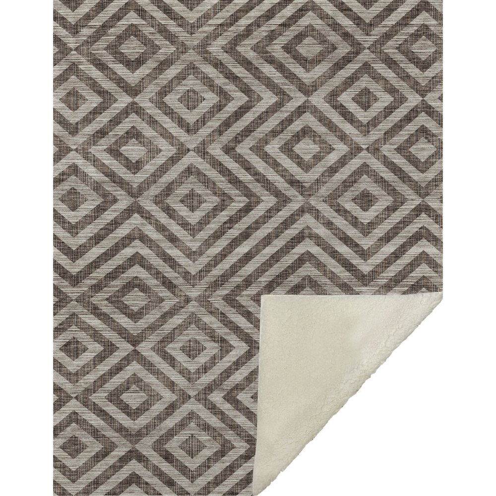 Premium Machine Washable ASB733 Brown 50" x 70" Sherpa Throw Blanket. Picture 1