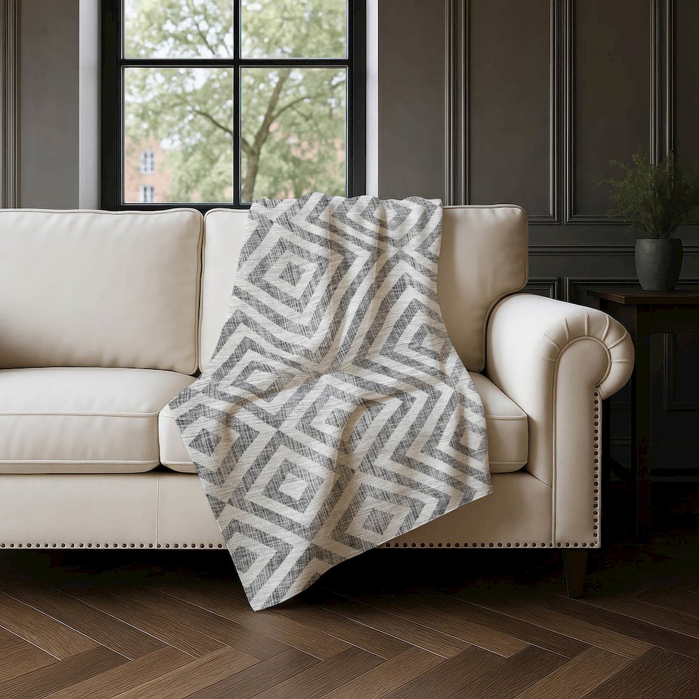 Premium Machine Washable ASB733 Gray 50" x 70" Sherpa Throw Blanket. Picture 4