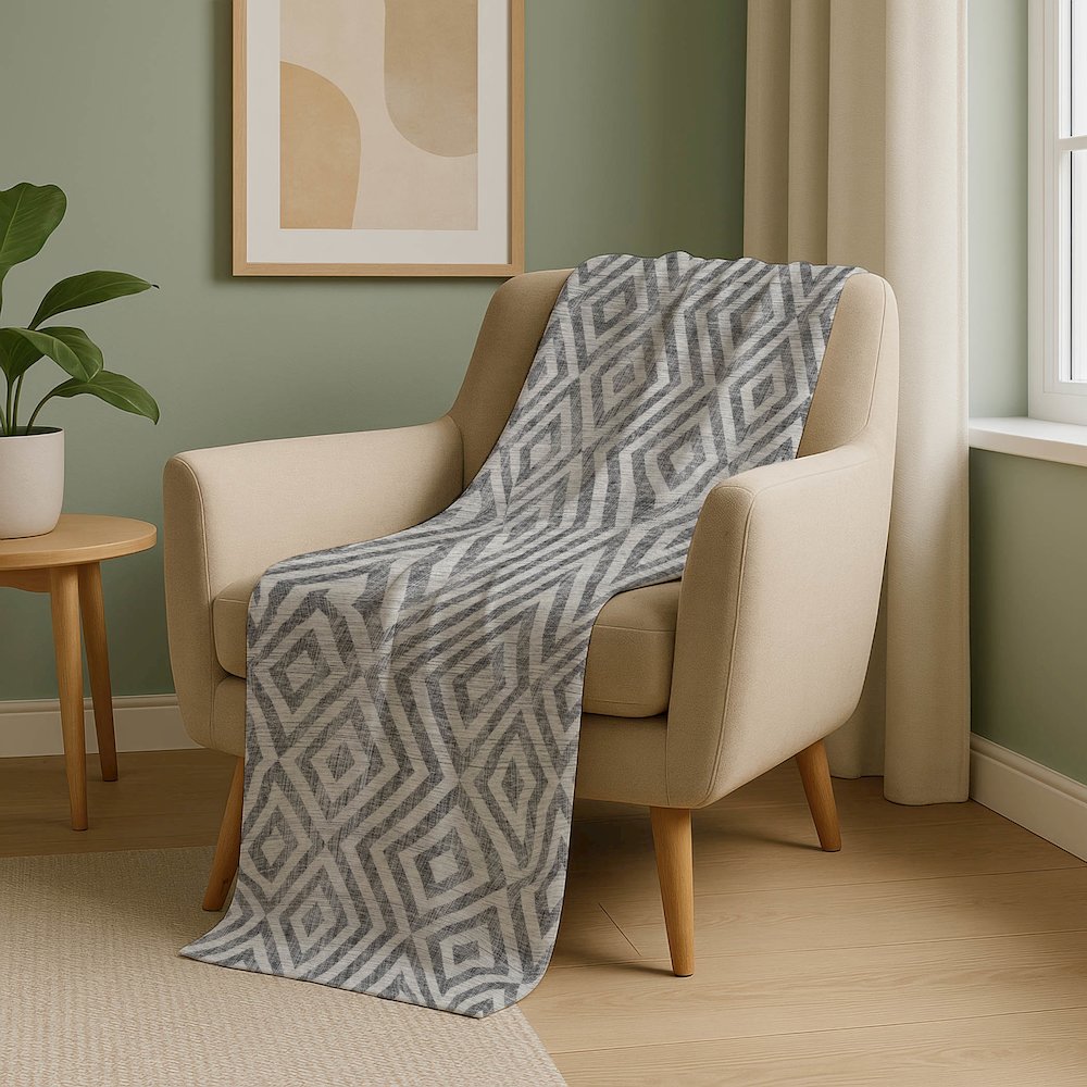 Premium Machine Washable ASB733 Gray 50" x 70" Sherpa Throw Blanket. Picture 5