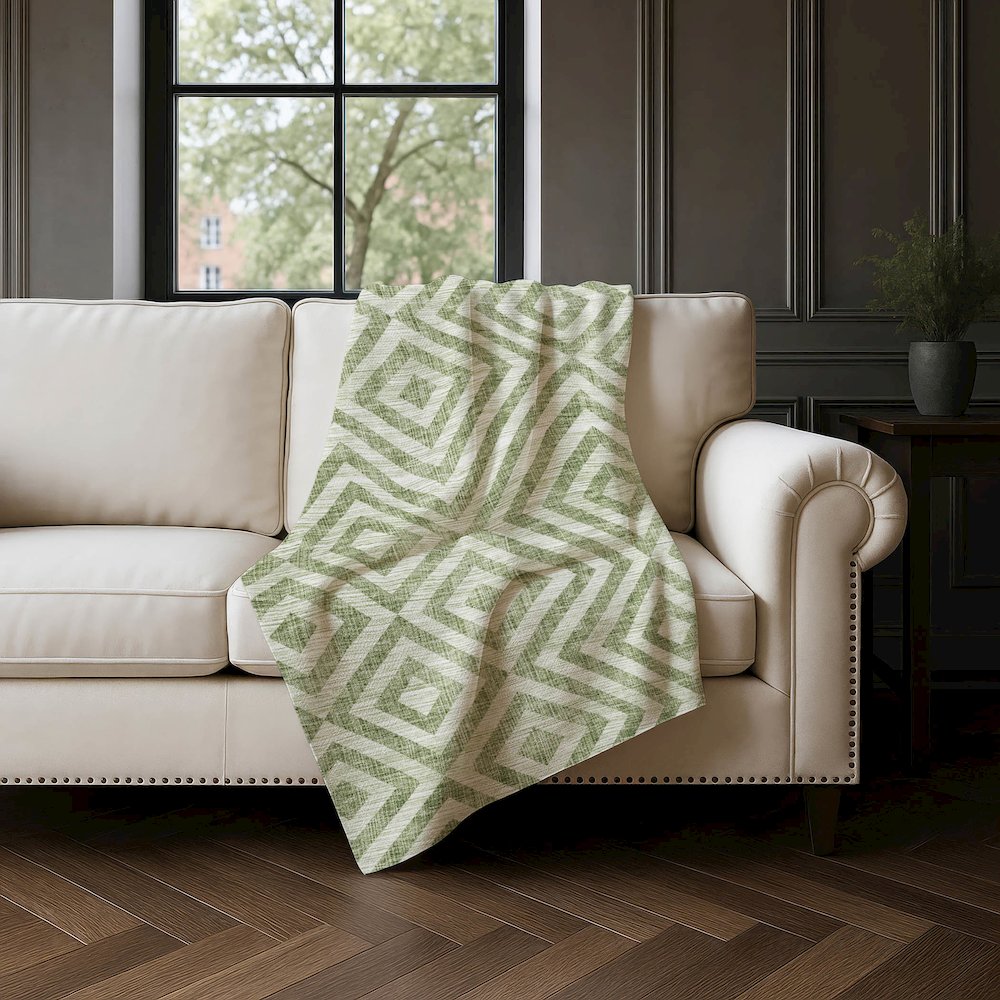 Premium Machine Washable ASB733 Green 50" x 70" Sherpa Throw Blanket. Picture 4