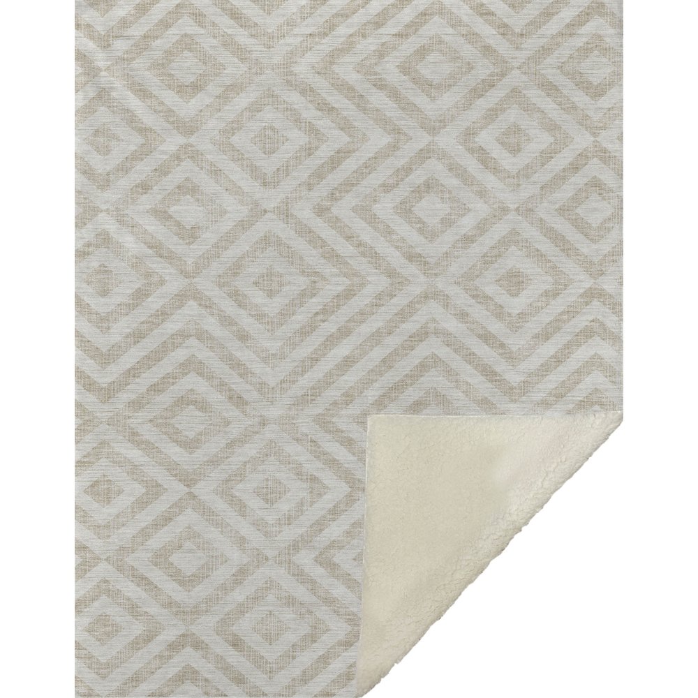 Premium Machine Washable ASB733 Ivory 50" x 70" Sherpa Throw Blanket. Picture 1