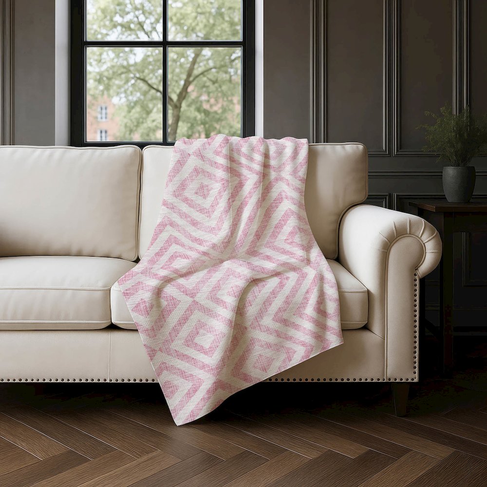 Premium Machine Washable ASB733 Pink 50" x 70" Sherpa Throw Blanket. Picture 4