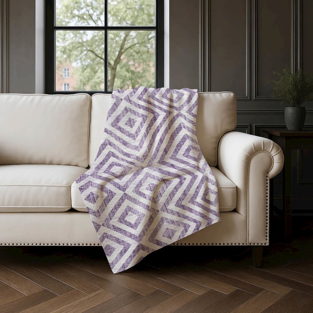 Premium Machine Washable ASB733 Purple 50" x 70" Sherpa Throw Blanket. Picture 4