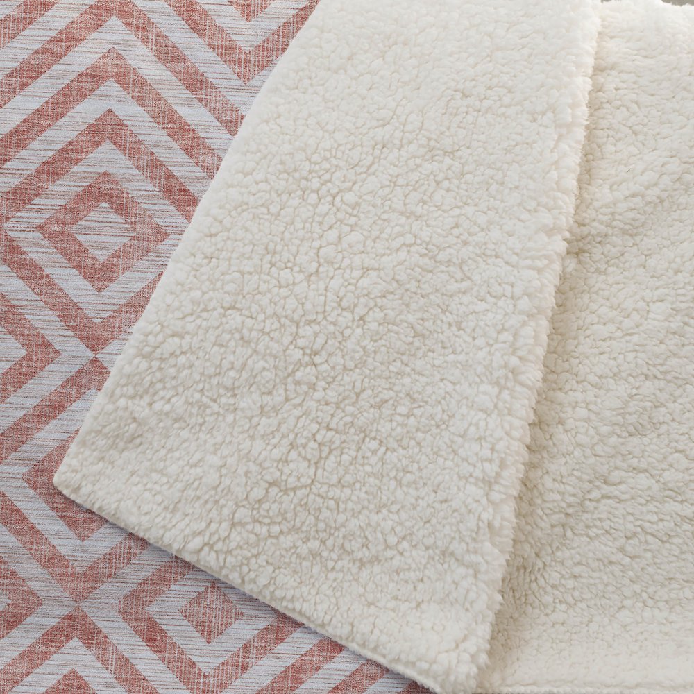 Premium Machine Washable ASB733 Salmon 50" x 70" Sherpa Throw Blanket. Picture 2