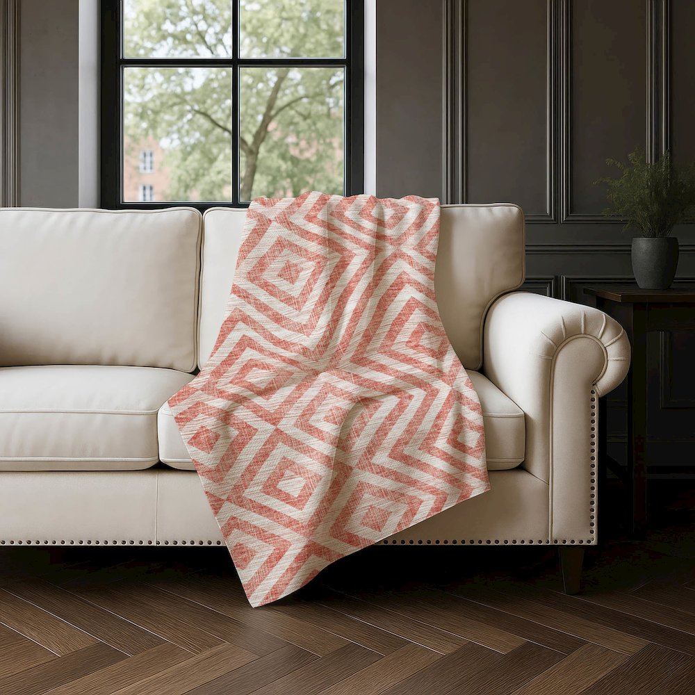 Premium Machine Washable ASB733 Salmon 50" x 70" Sherpa Throw Blanket. Picture 4