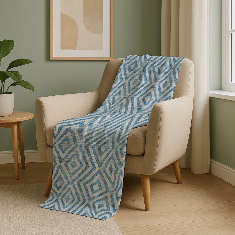Premium Machine Washable ASB733 Teal 50" x 70" Sherpa Throw Blanket. Picture 5