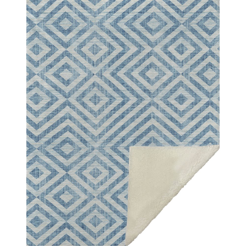 Premium Machine Washable ASB733 Teal 50" x 70" Sherpa Throw Blanket. Picture 1