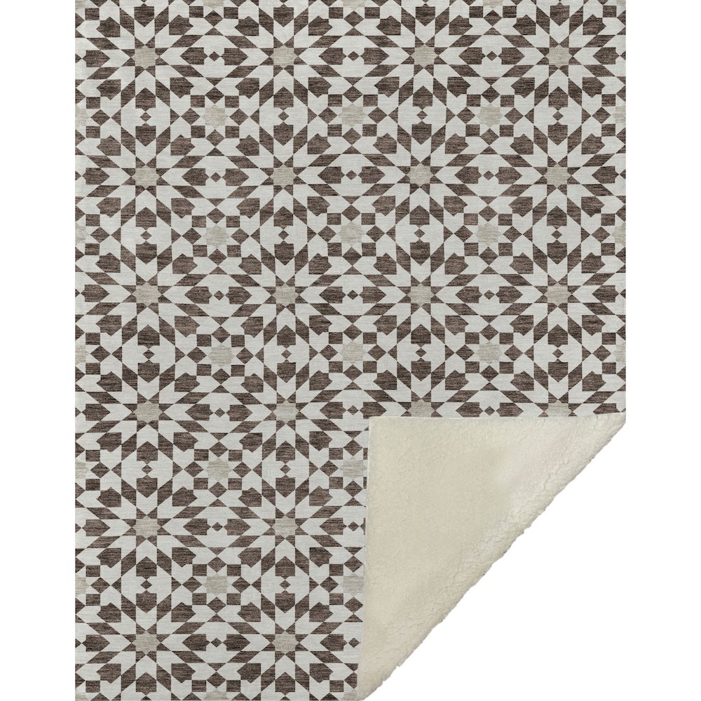 Premium Machine Washable ASB734 Brown 50" x 70" Sherpa Throw Blanket. Picture 1