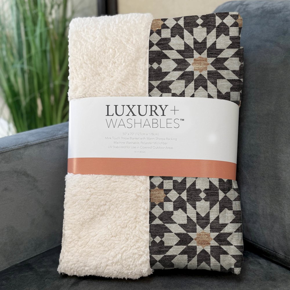 Premium Machine Washable ASB734 Charcoal 50" x 70" Sherpa Throw Blanket. Picture 3