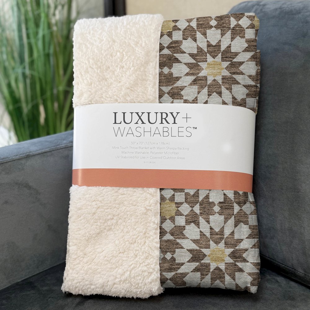 Premium Machine Washable ASB734 Chocolate 50" x 70" Sherpa Throw Blanket. Picture 3
