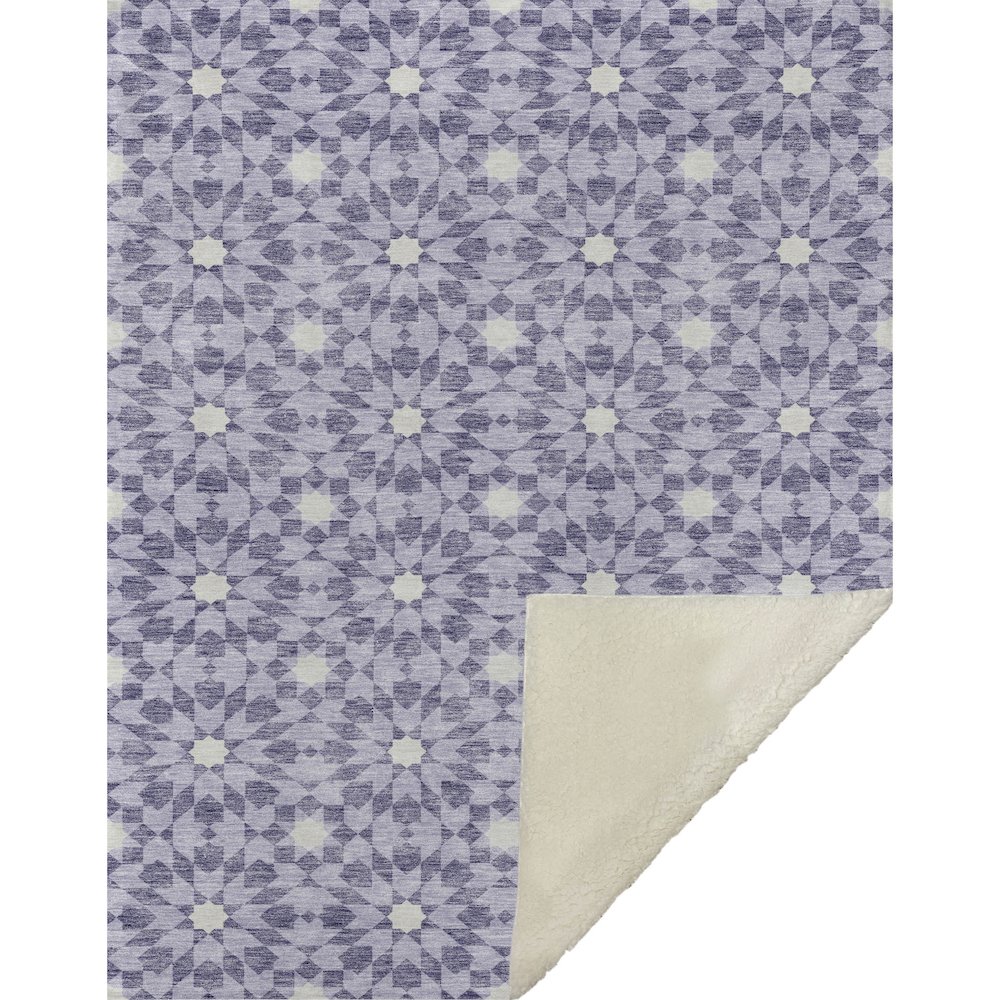 Premium Machine Washable ASB734 Lilac 50" x 70" Sherpa Throw Blanket. Picture 1