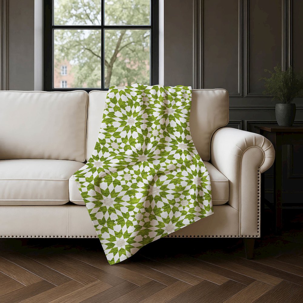 Premium Machine Washable ASB734 Lime 50" x 70" Sherpa Throw Blanket. Picture 4