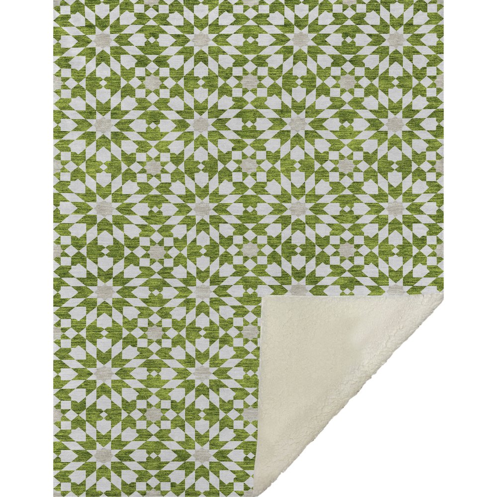 Premium Machine Washable ASB734 Lime 50" x 70" Sherpa Throw Blanket. Picture 1