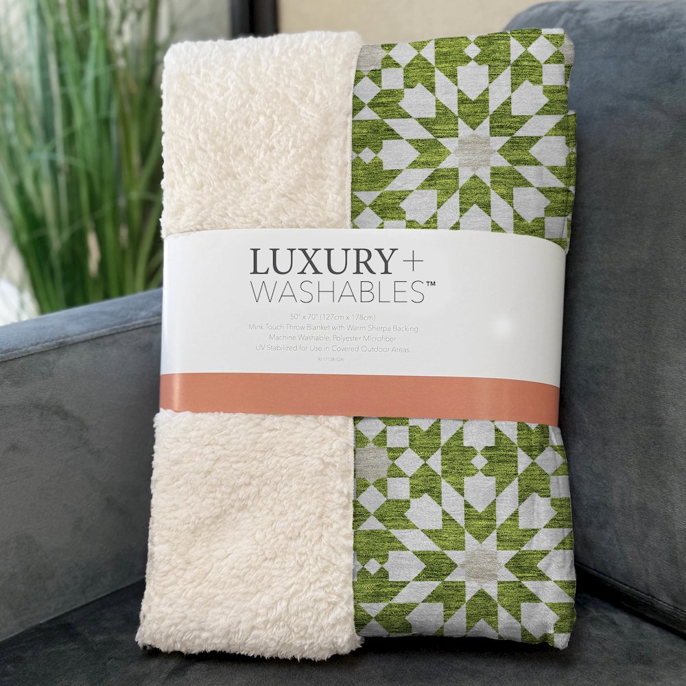 Premium Machine Washable ASB734 Lime 50" x 70" Sherpa Throw Blanket. Picture 3