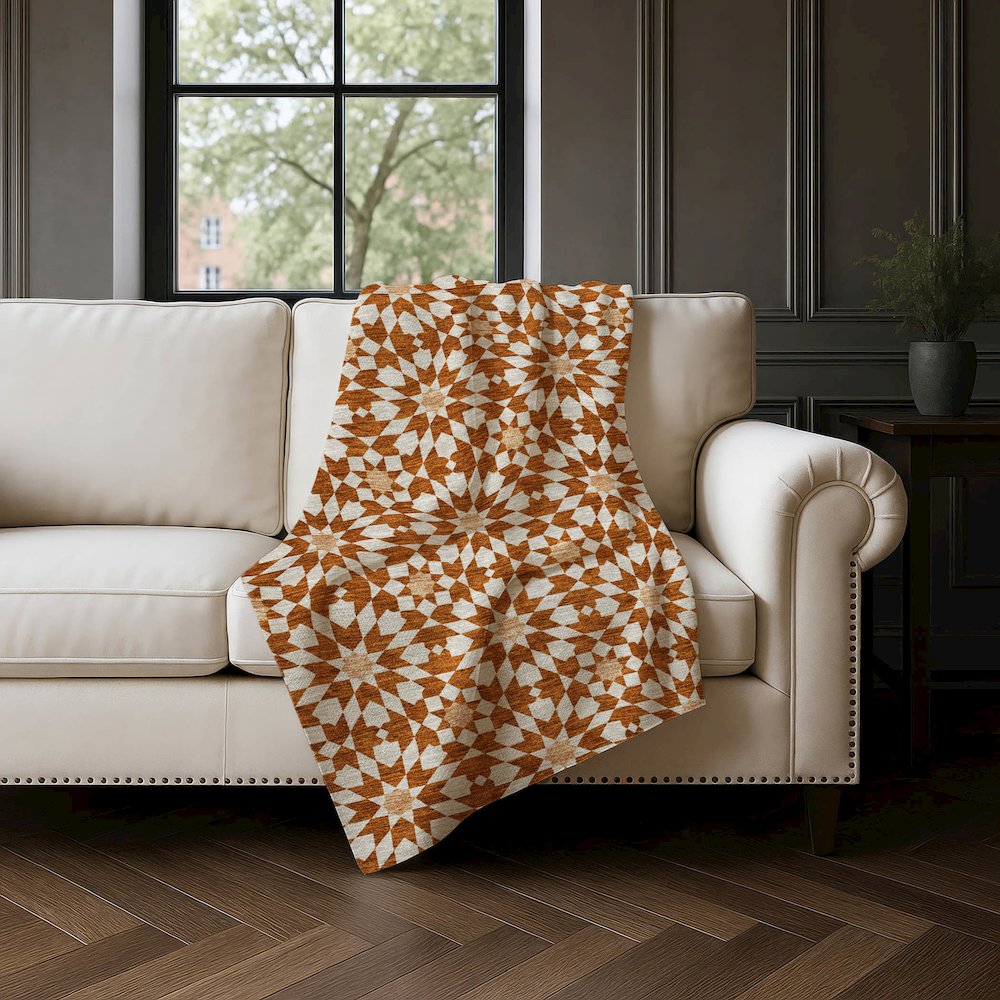 Premium Machine Washable ASB734 Paprika 50" x 70" Sherpa Throw Blanket. Picture 4