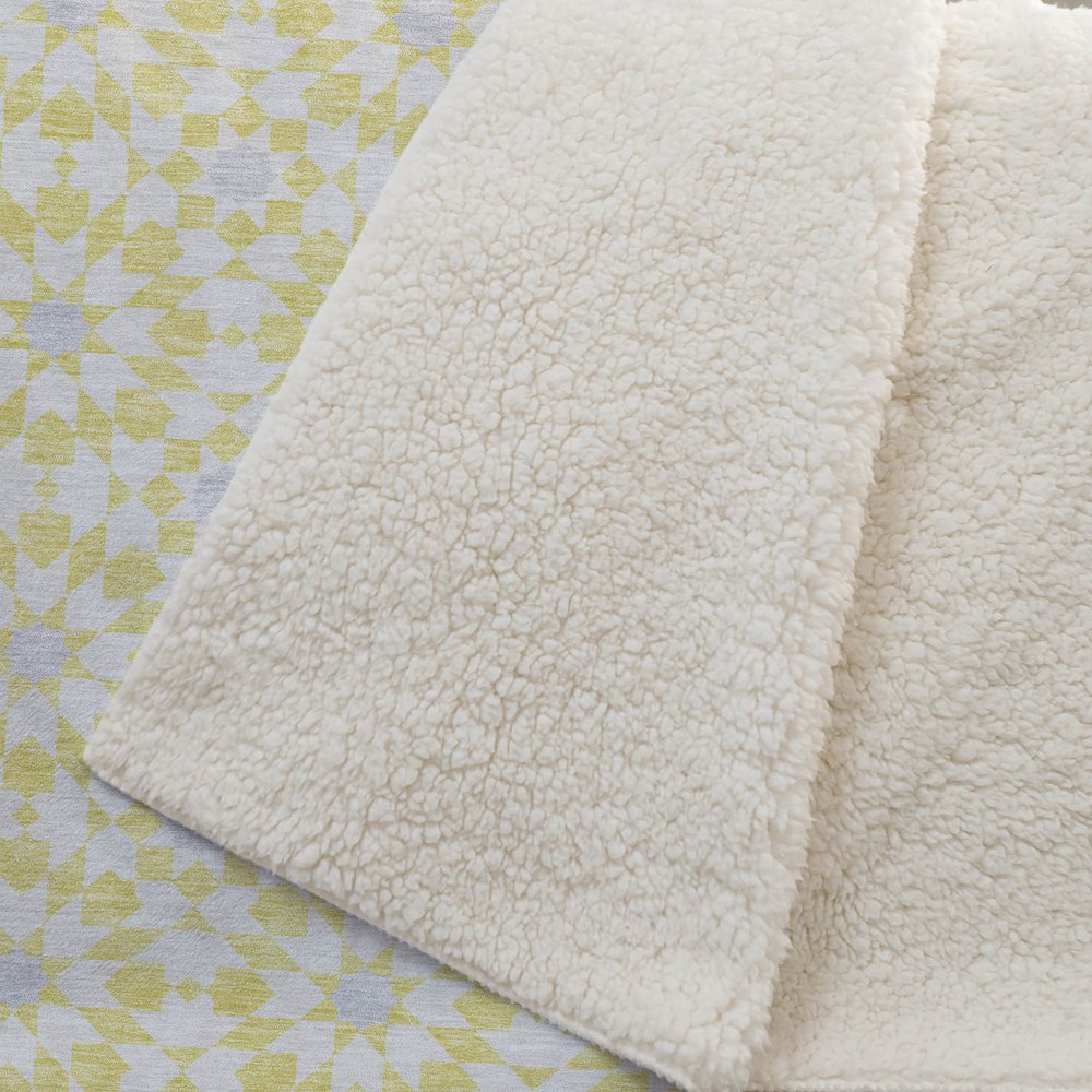 Premium Machine Washable ASB734 Yellow 50" x 70" Sherpa Throw Blanket. Picture 2
