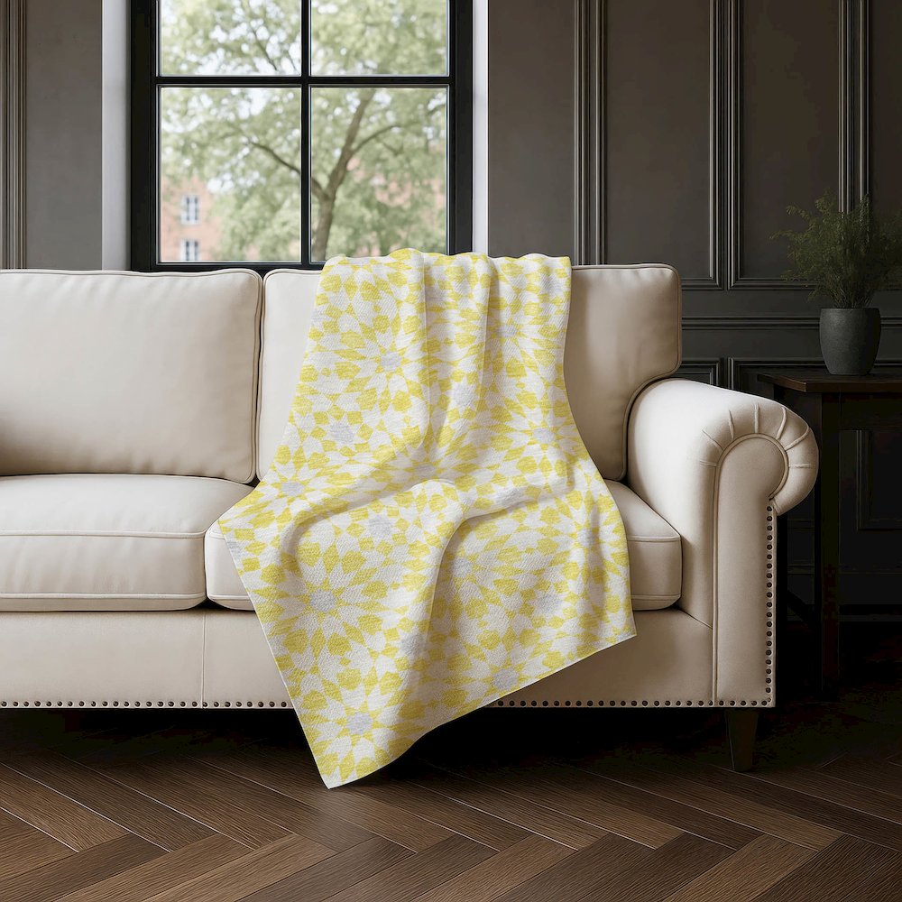 Premium Machine Washable ASB734 Yellow 50" x 70" Sherpa Throw Blanket. Picture 4