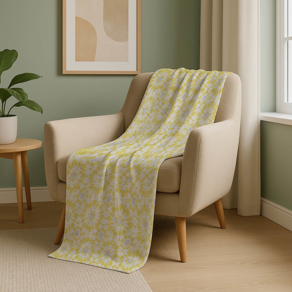 Premium Machine Washable ASB734 Yellow 50" x 70" Sherpa Throw Blanket. Picture 5