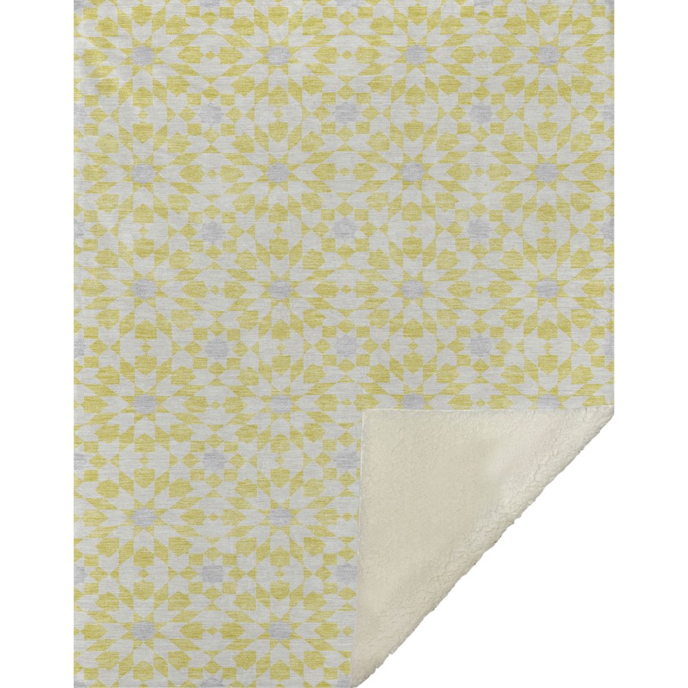 Premium Machine Washable ASB734 Yellow 50" x 70" Sherpa Throw Blanket. Picture 1