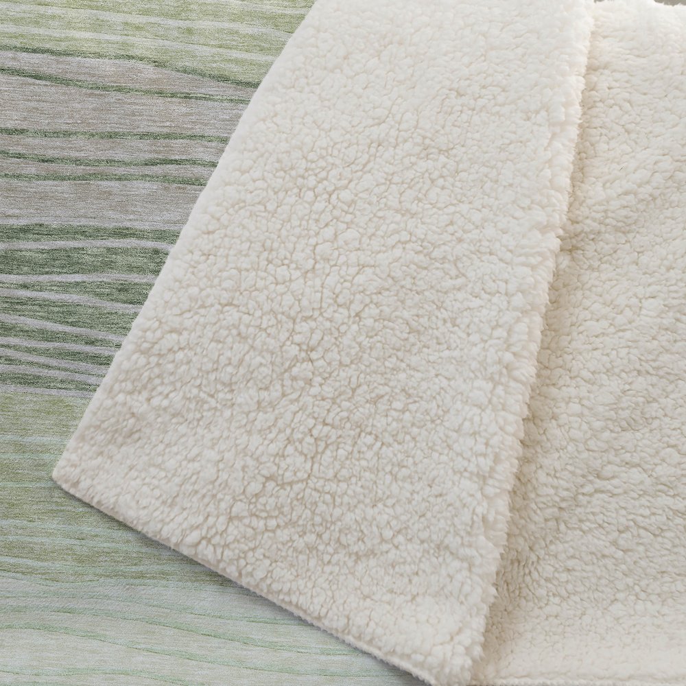 Premium Machine Washable ASB735 Aloe 50" x 70" Sherpa Throw Blanket. Picture 2