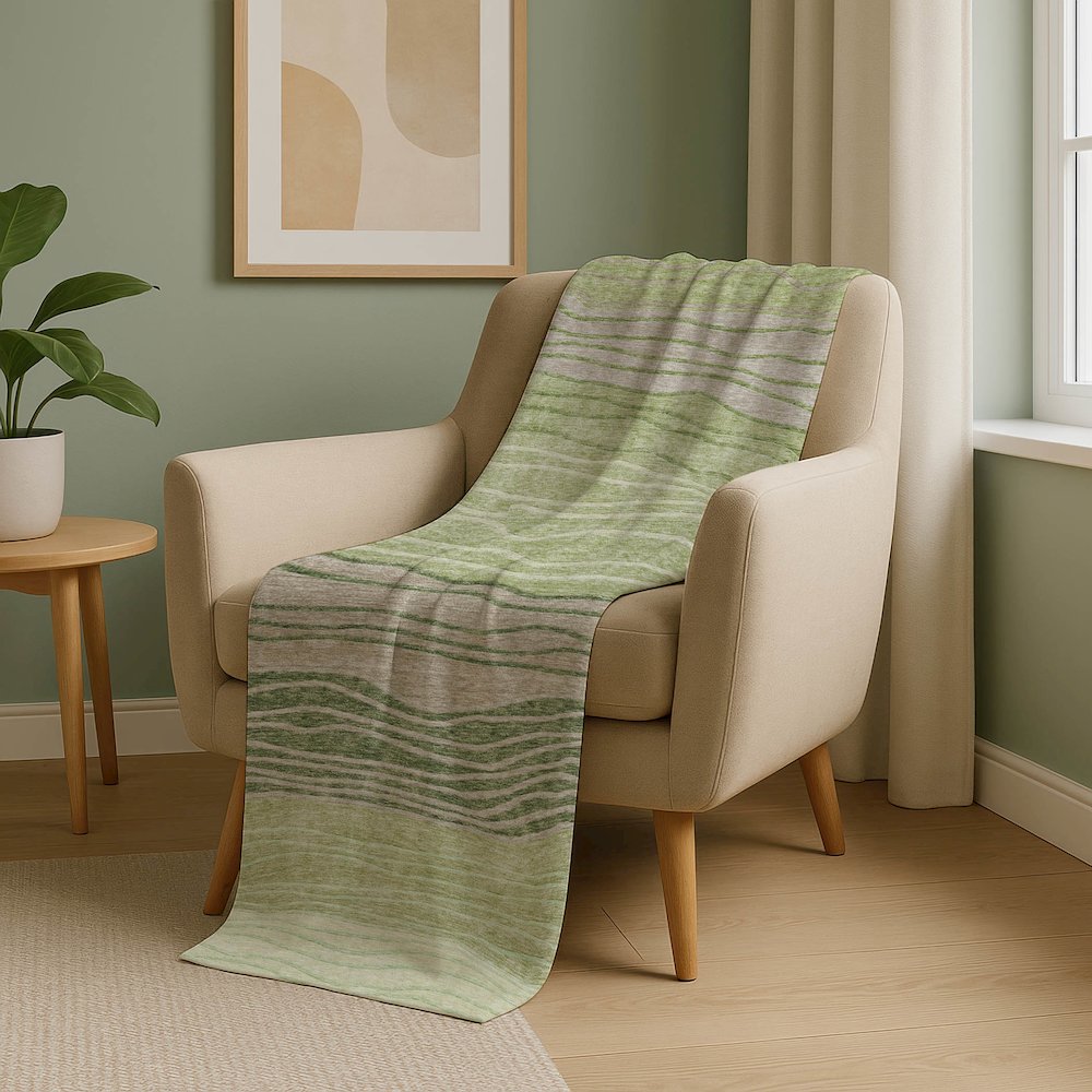 Premium Machine Washable ASB735 Aloe 50" x 70" Sherpa Throw Blanket. Picture 5