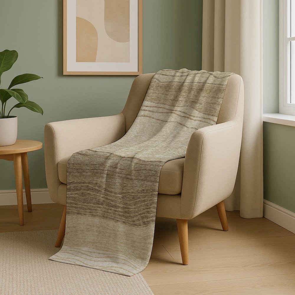 Premium Machine Washable ASB735 Beige 50" x 70" Sherpa Throw Blanket. Picture 5