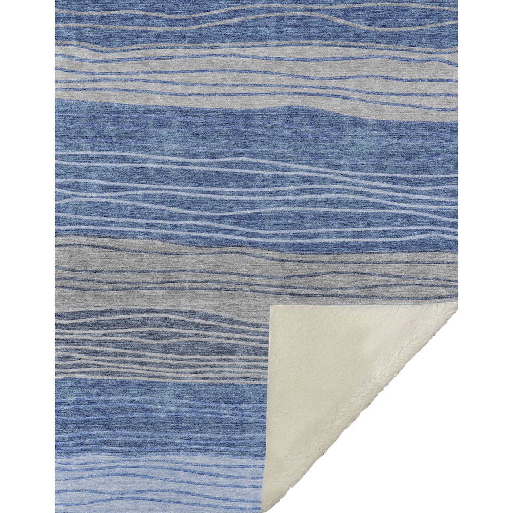 Premium Machine Washable ASB735 Blue 50" x 70" Sherpa Throw Blanket. Picture 1