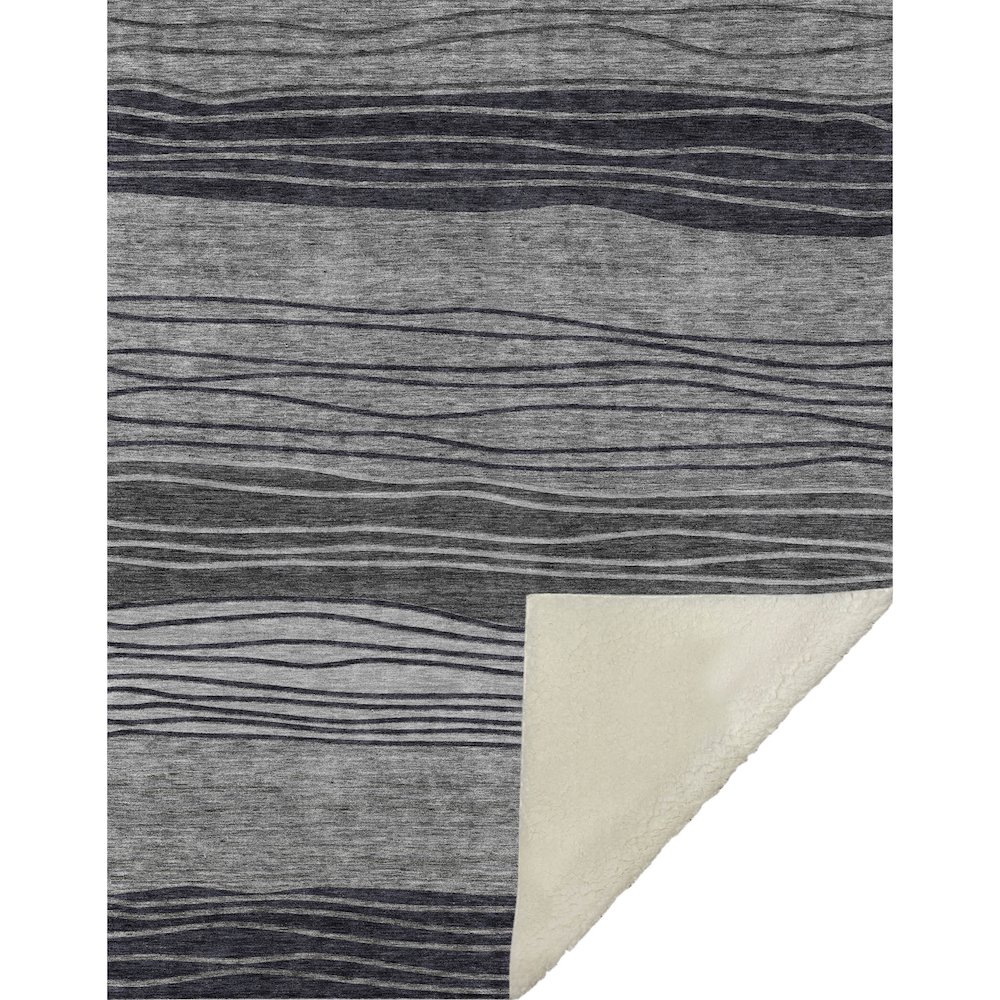 Premium Machine Washable ASB735 Gray 50" x 70" Sherpa Throw Blanket. Picture 1