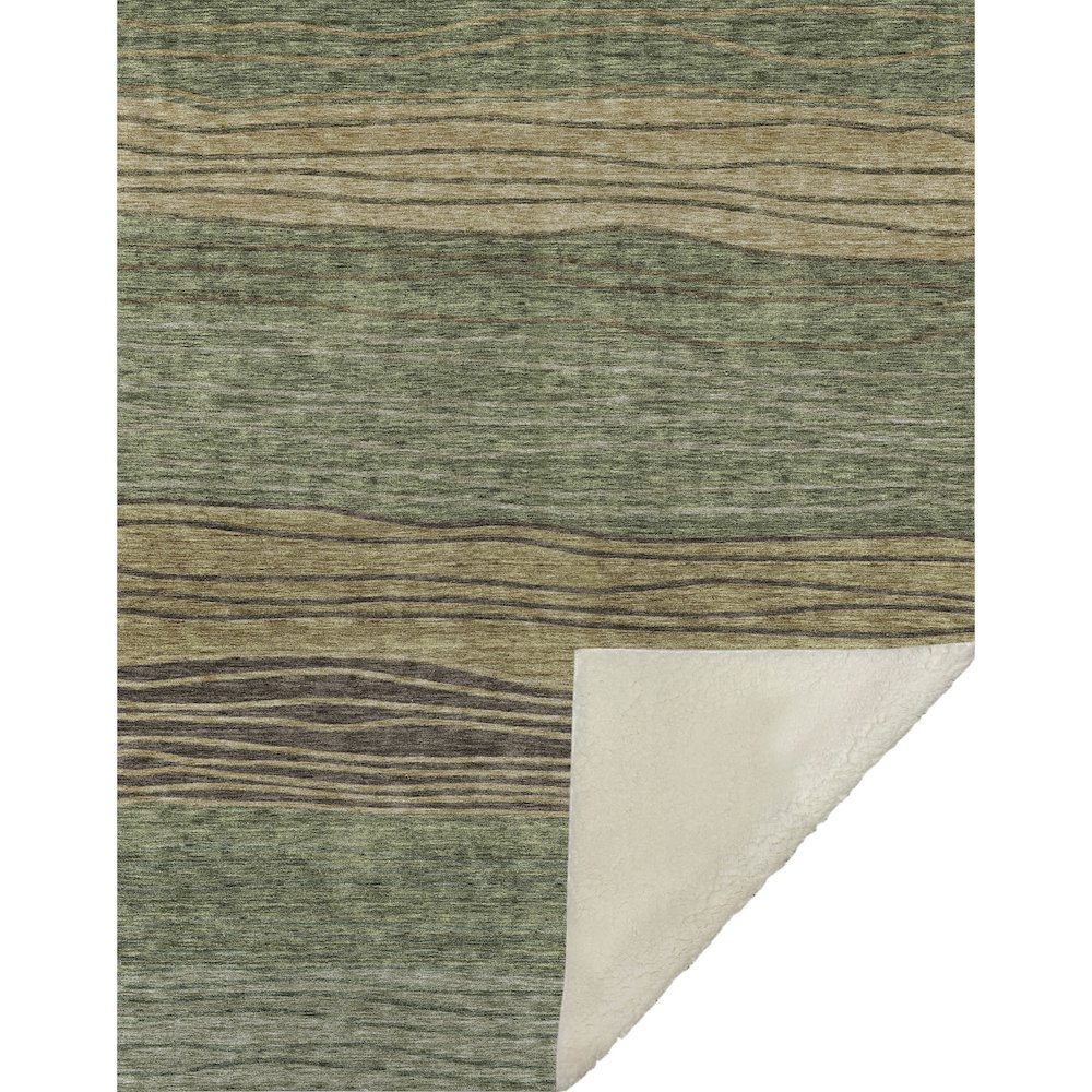 Premium Machine Washable ASB735 Olive 50" x 70" Sherpa Throw Blanket. Picture 1