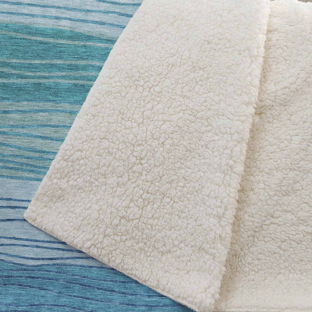 Premium Machine Washable ASB735 Sky 50" x 70" Sherpa Throw Blanket. Picture 2