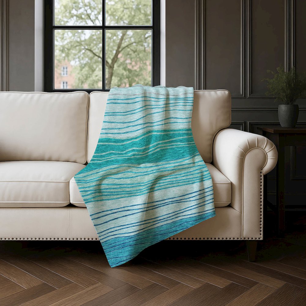 Premium Machine Washable ASB735 Sky 50" x 70" Sherpa Throw Blanket. Picture 4