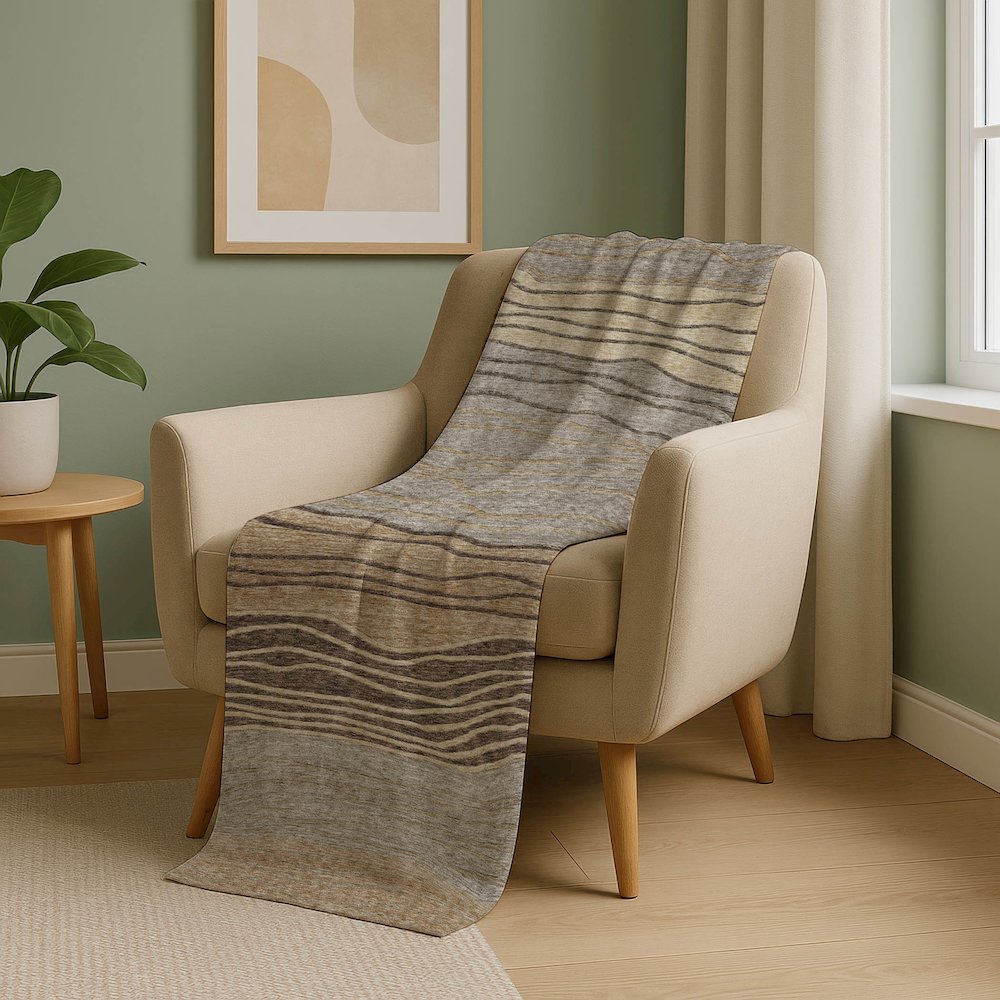 Premium Machine Washable ASB735 Taupe 50" x 70" Sherpa Throw Blanket. Picture 5