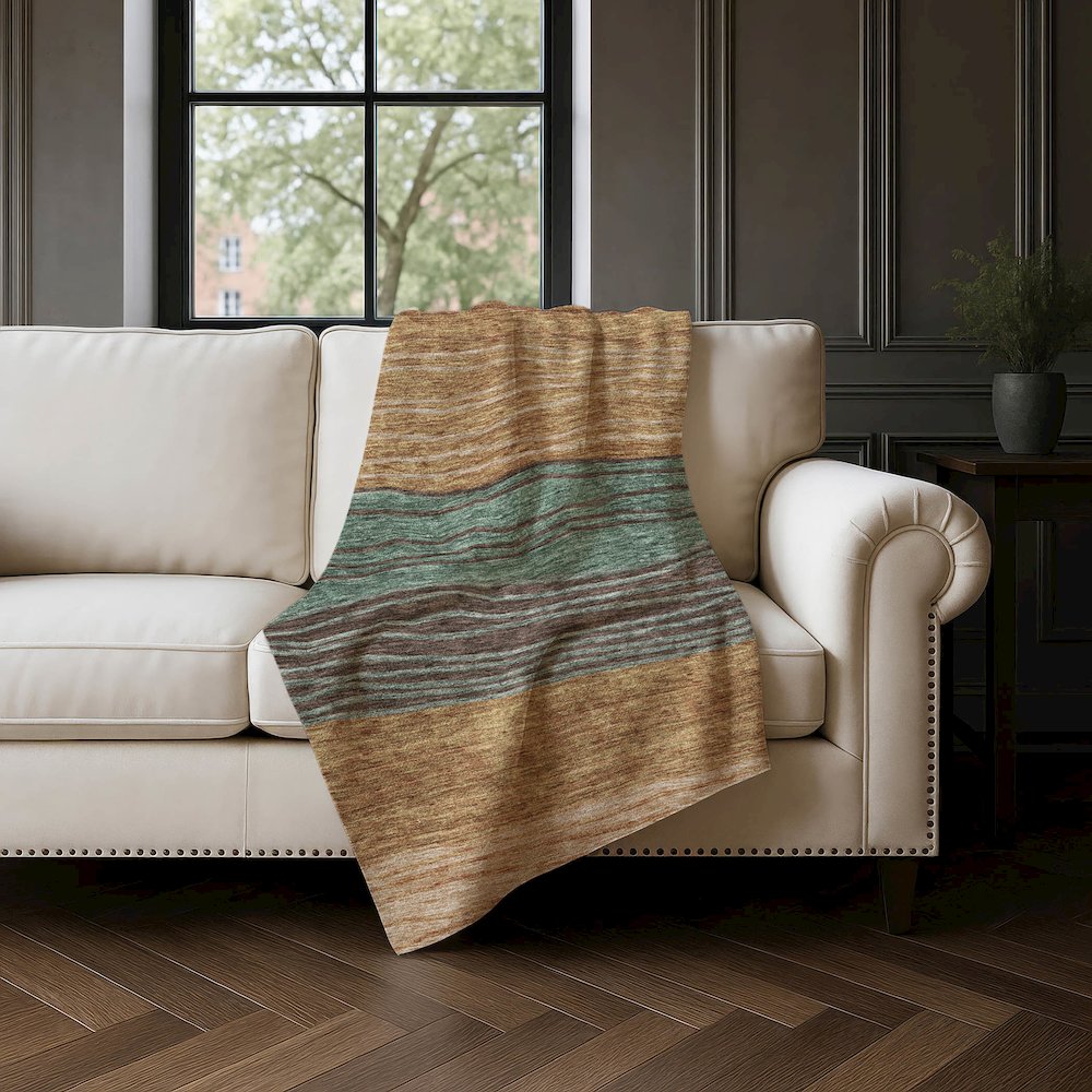 Premium Machine Washable ASB735 Terracotta 50" x 70" Sherpa Throw Blanket. Picture 4