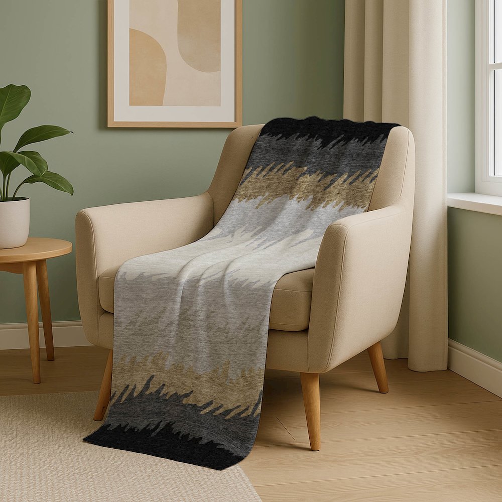 Premium Machine Washable ASB736 Black 50" x 70" Sherpa Throw Blanket. Picture 5