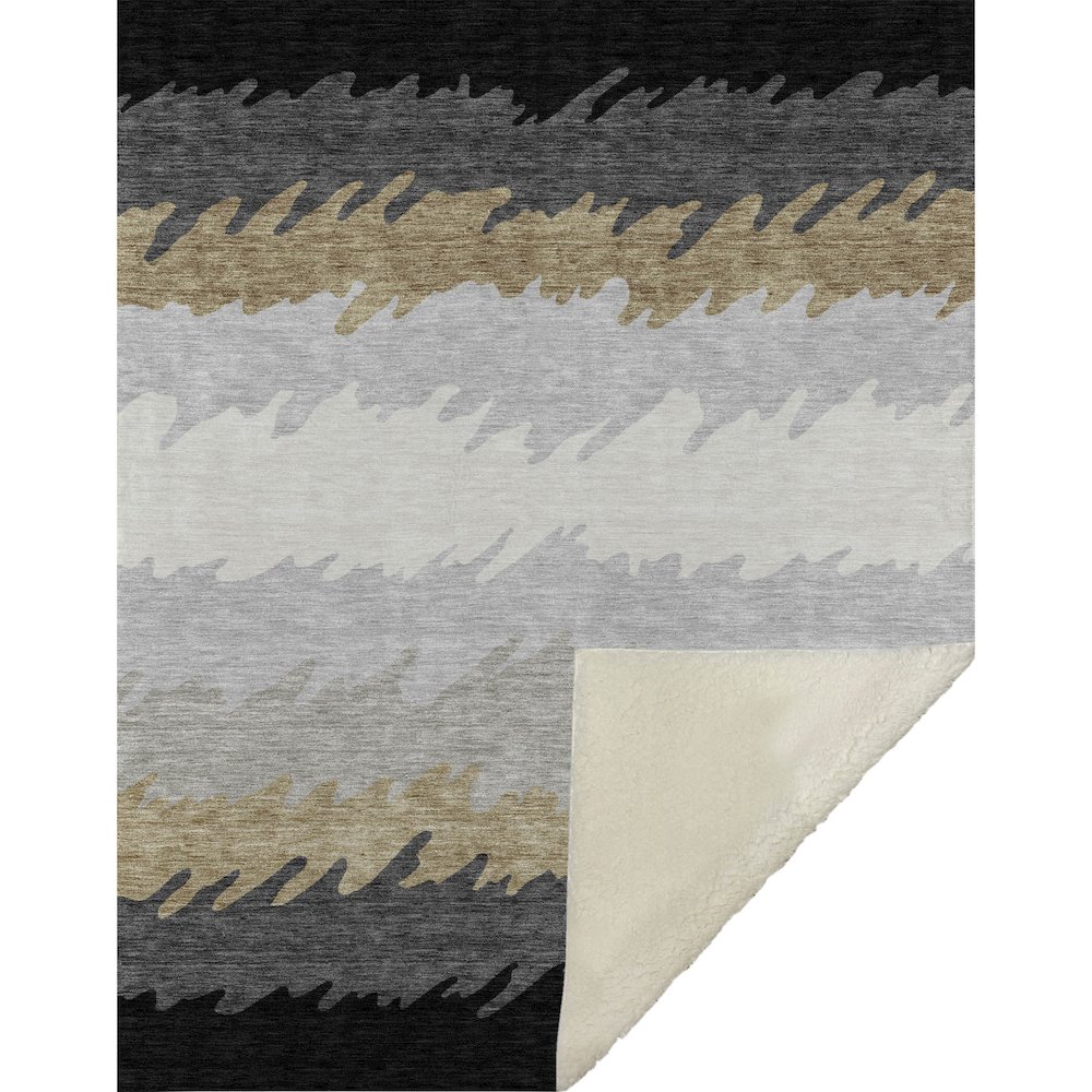 Premium Machine Washable ASB736 Black 50" x 70" Sherpa Throw Blanket. Picture 1