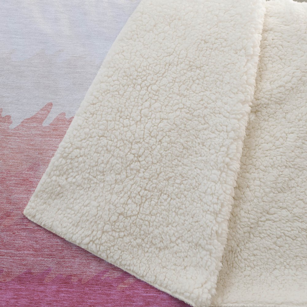 Premium Machine Washable ASB736 Blush 50" x 70" Sherpa Throw Blanket. Picture 2