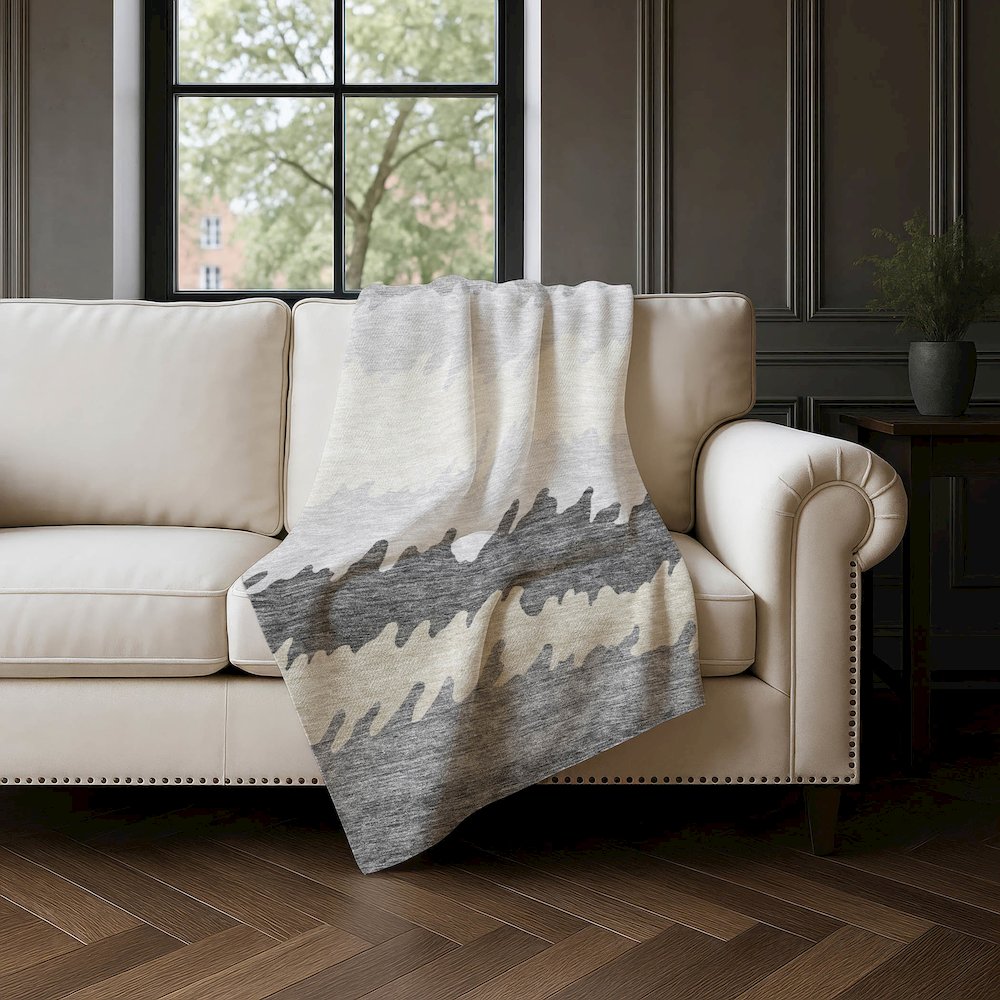 Premium Machine Washable ASB736 Gray 50" x 70" Sherpa Throw Blanket. Picture 4