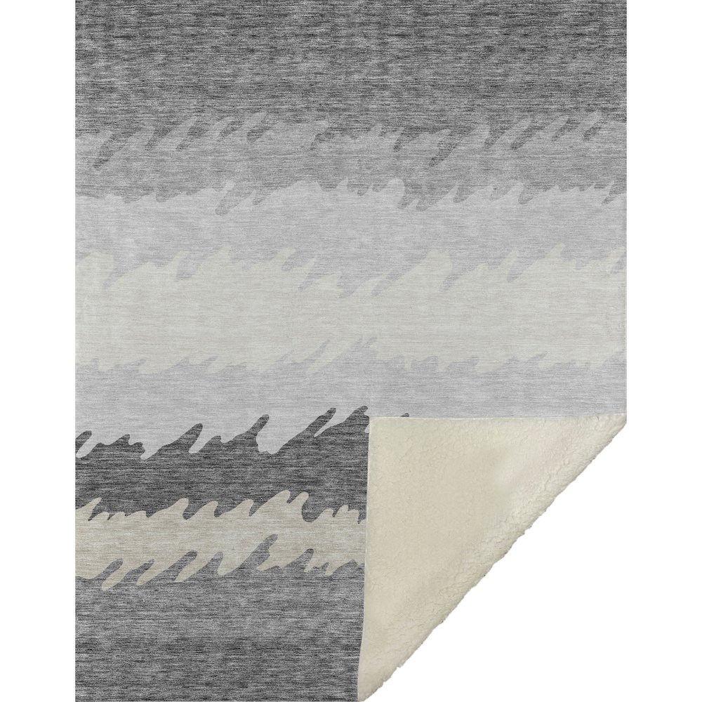 Premium Machine Washable ASB736 Gray 50" x 70" Sherpa Throw Blanket. Picture 1