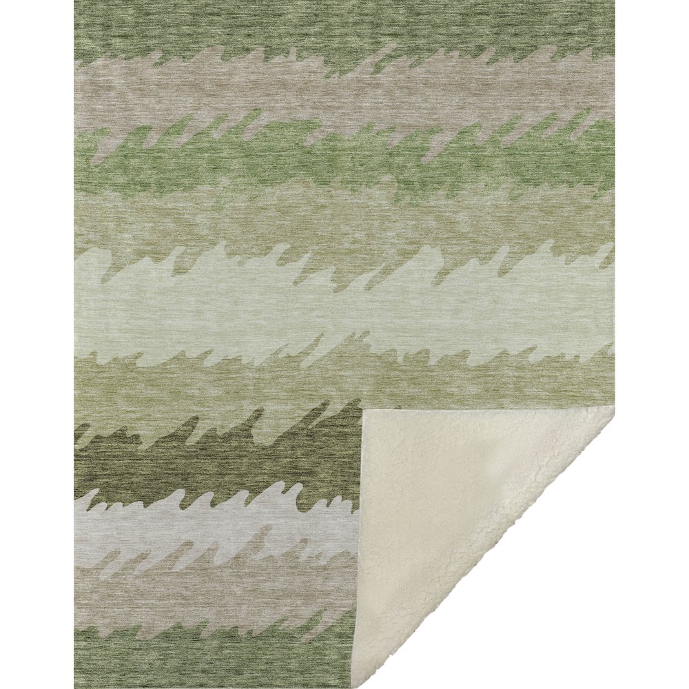 Premium Machine Washable ASB736 Green 50" x 70" Sherpa Throw Blanket. Picture 1