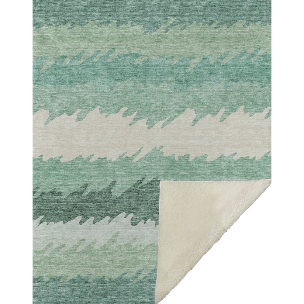 Premium Machine Washable ASB736 Sage 50" x 70" Sherpa Throw Blanket. Picture 1