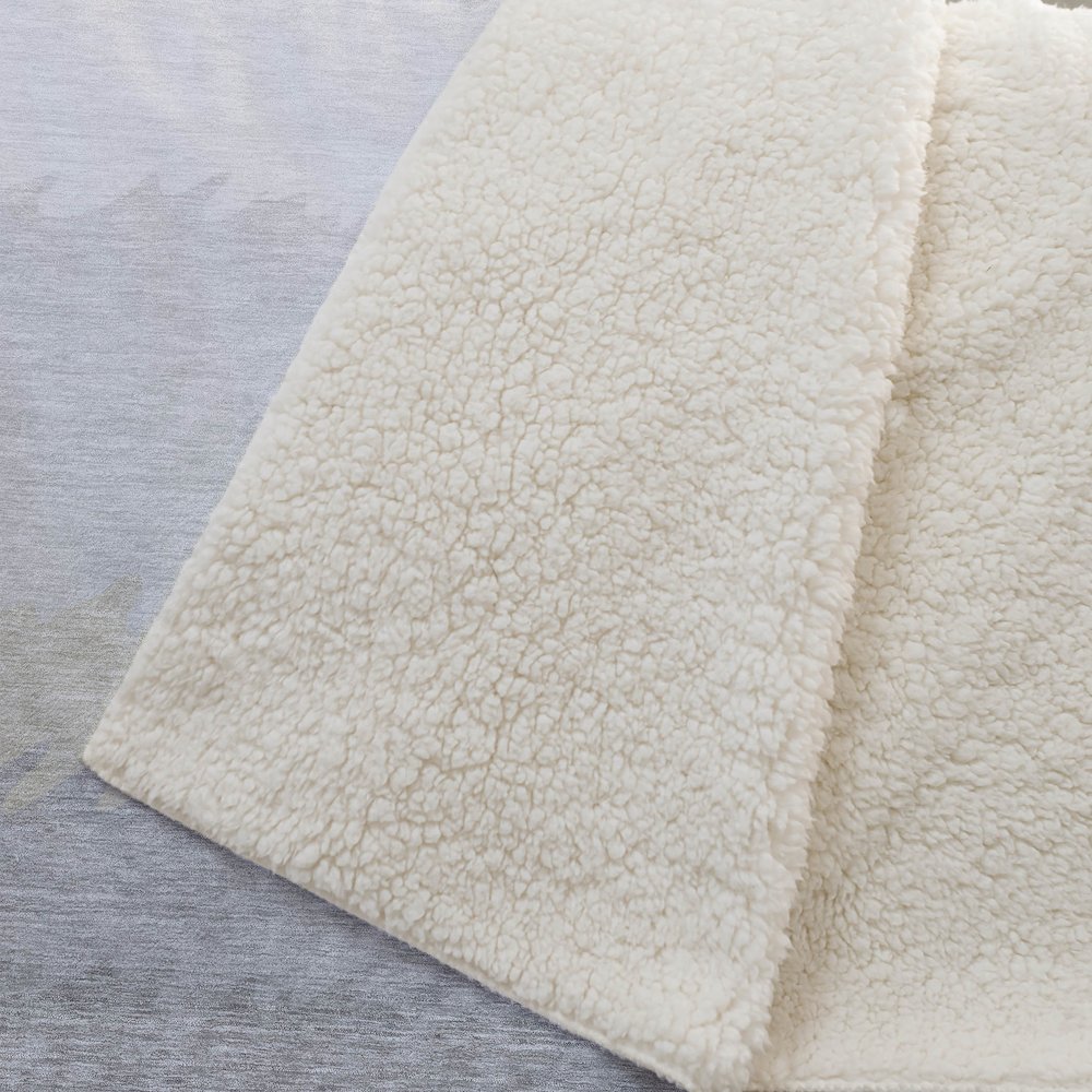 Premium Machine Washable ASB736 Silver 50" x 70" Sherpa Throw Blanket. Picture 2
