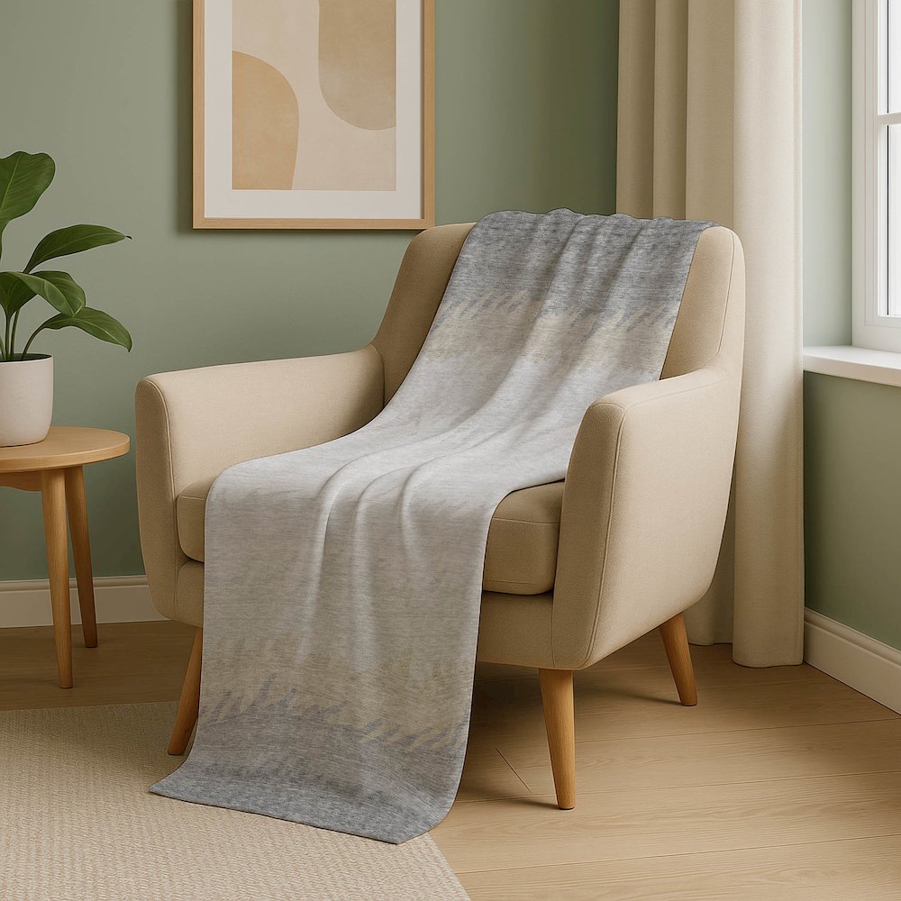 Premium Machine Washable ASB736 Silver 50" x 70" Sherpa Throw Blanket. Picture 5
