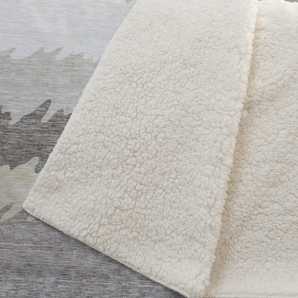 Premium Machine Washable ASB736 Taupe 50" x 70" Sherpa Throw Blanket. Picture 2