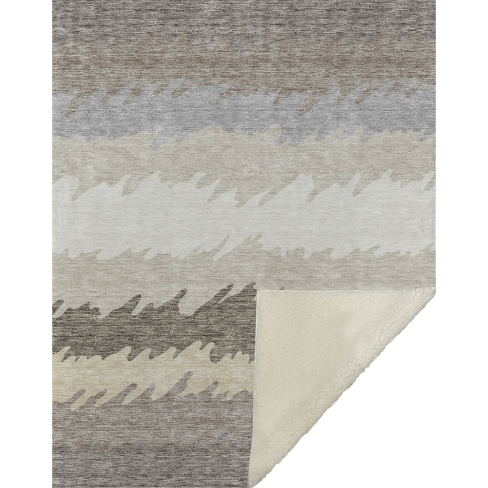 Premium Machine Washable ASB736 Taupe 50" x 70" Sherpa Throw Blanket. Picture 1