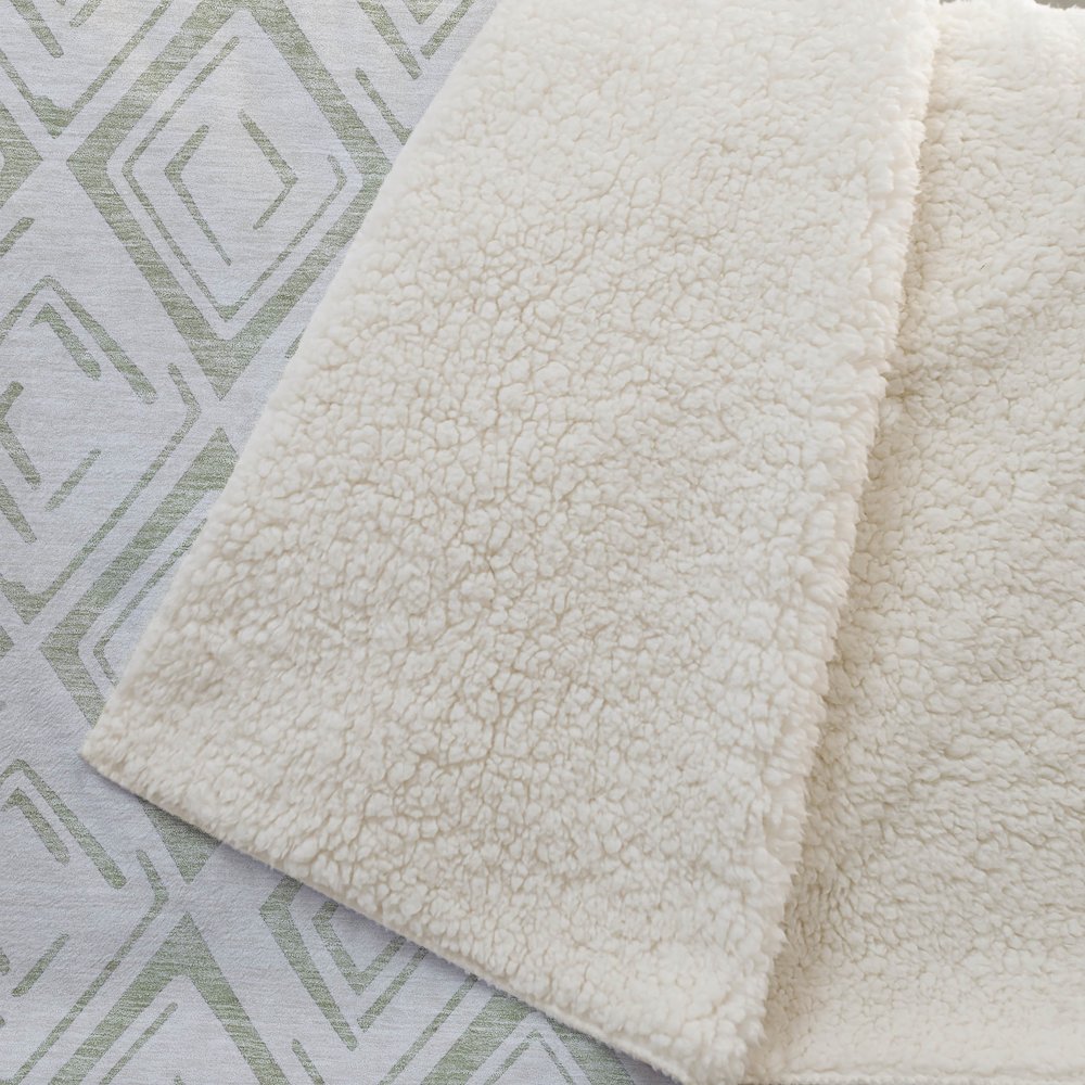 Premium Machine Washable ASB737 Aloe 50" x 70" Sherpa Throw Blanket. Picture 2