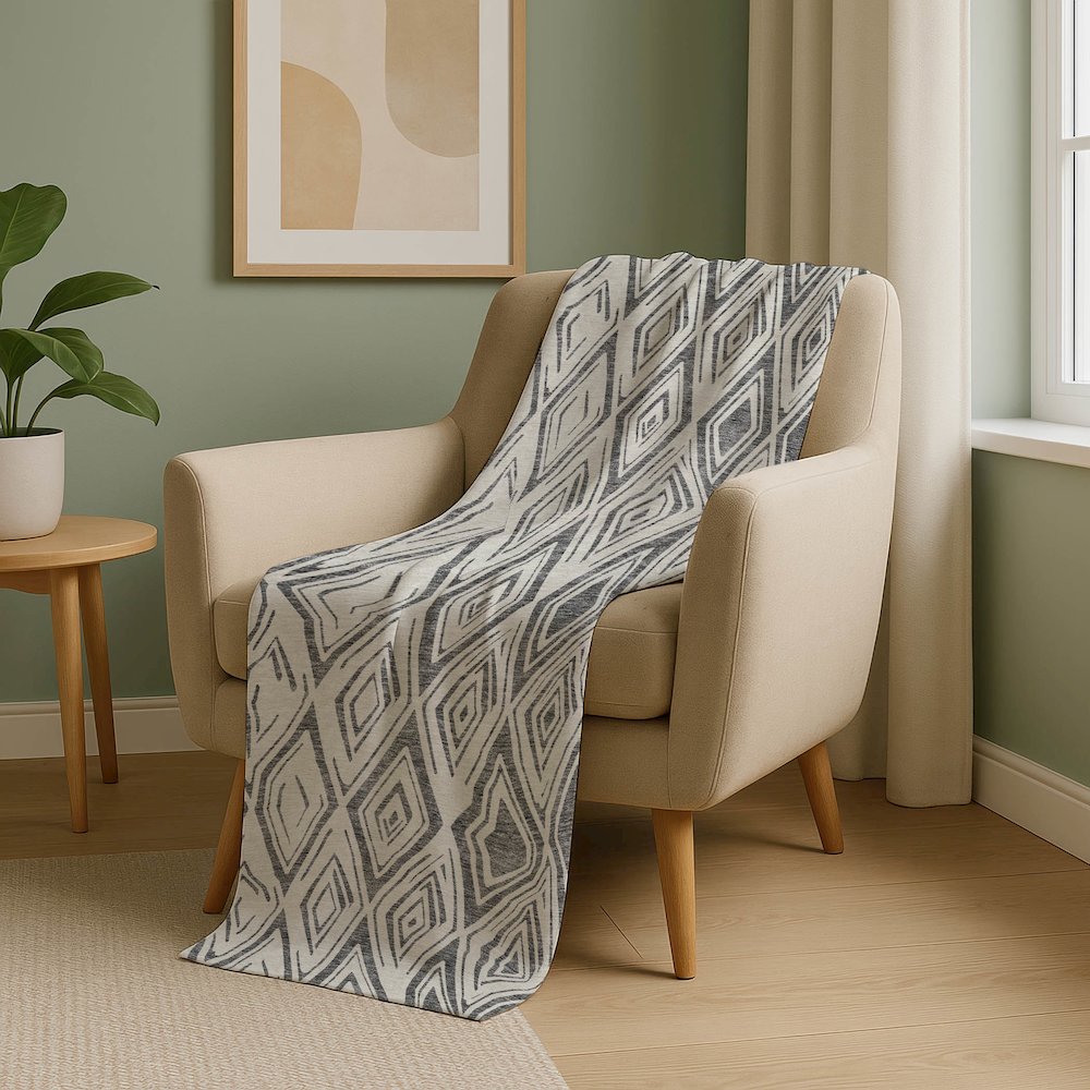 Premium Machine Washable ASB737 Gray 50" x 70" Sherpa Throw Blanket. Picture 5